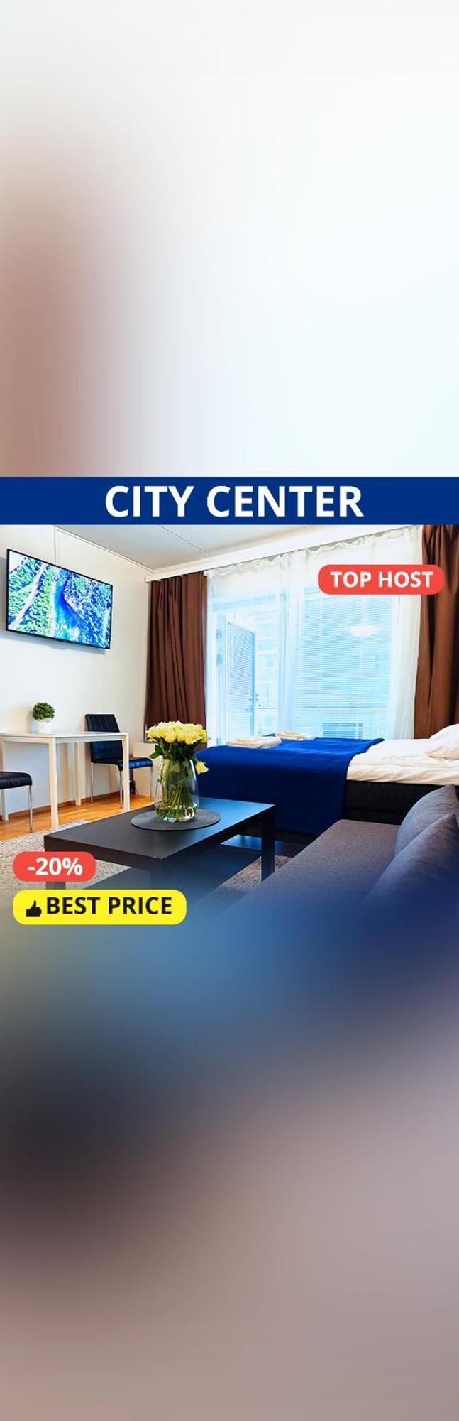 City Center 1R Studio With Perfect View, Parking Oulu Exteriér fotografie
